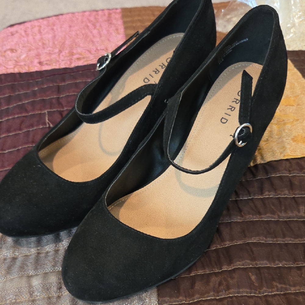 torrid Black Suede Mary Jane Block Heels